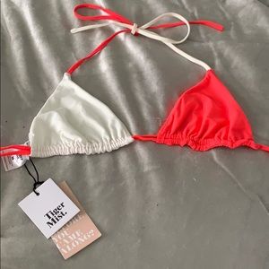 Tiger Most White and Pink Bikini Top